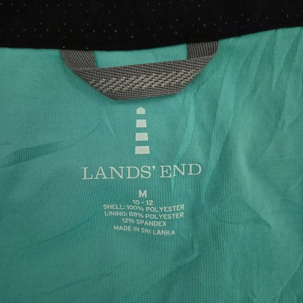 Lands End Jacket Womens Black Med 10-12‎ Long Sleeve Mock Neck Full Zip